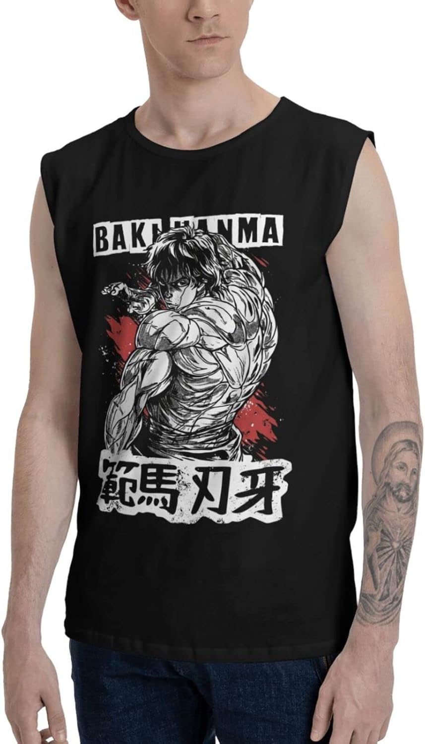 Miniatura 2 de Anime Baki The Grappler Baki Hanma Tank Top Mens Summer Sleeveless Tee Casual Running Workout Sport Vest