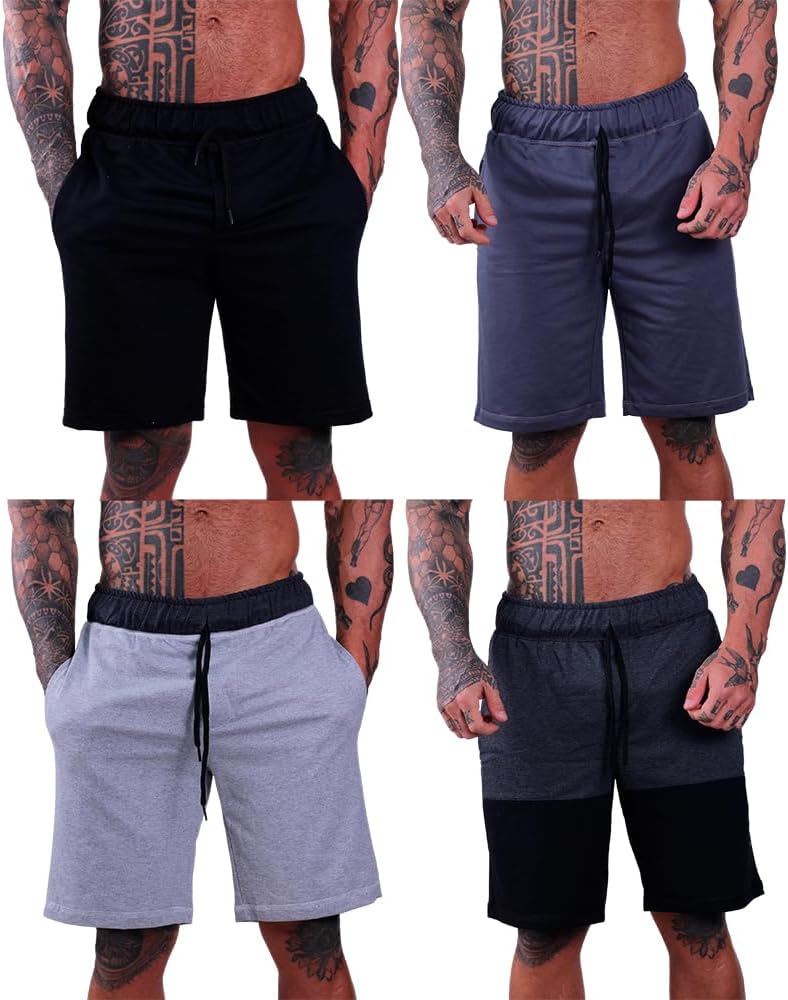 Kit 4 Bermudas Masculinas MXD Conceito Cores Discretas Básicas Casuais Para Treinos Musculação Academia Kit 4 Bermudas Masculinas MXD Conceito Cores Discretas Básicas Casuais Para Treinos Musculação Academia