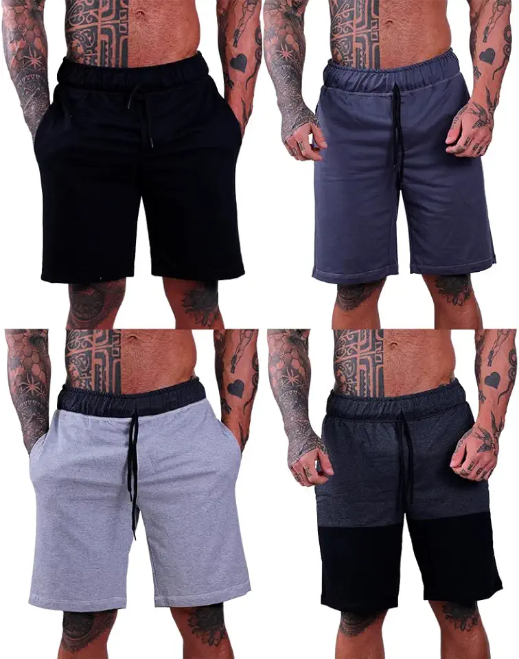 Kit 4 Bermudas Masculinas MXD Conceito Cores Discretas Básicas Casuais Para Treinos Musculação Academia