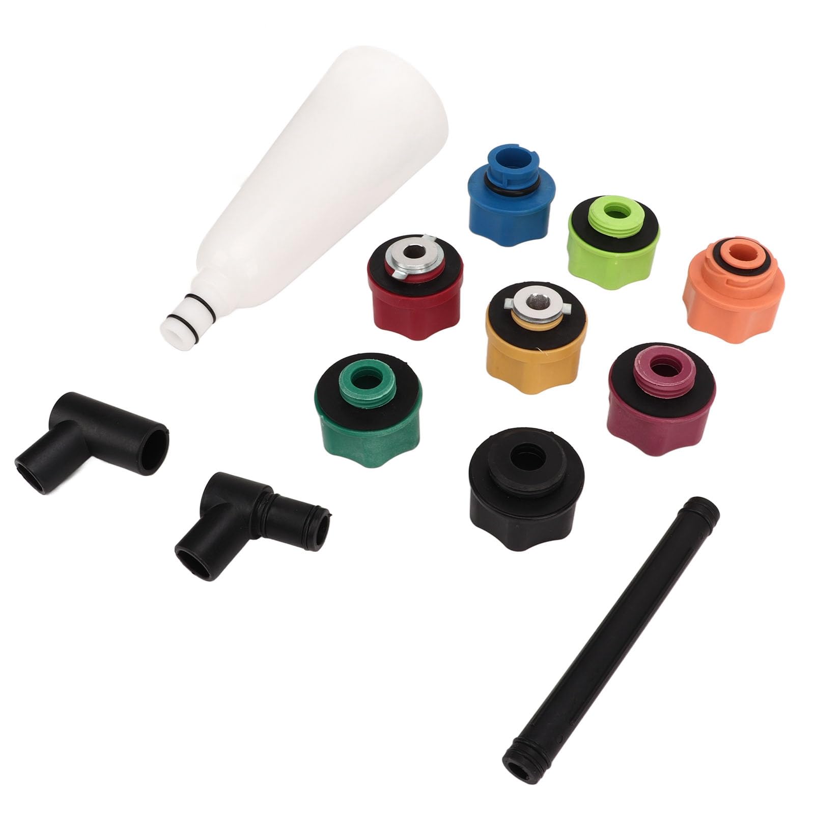 Bediffer Kit de Llenado de Embudo de Aceite Juego de Embudo de Aceite de Motor sin Derrames de Alta Eficiencia para Uso Automotriz 12 Piezas ABS y Metal