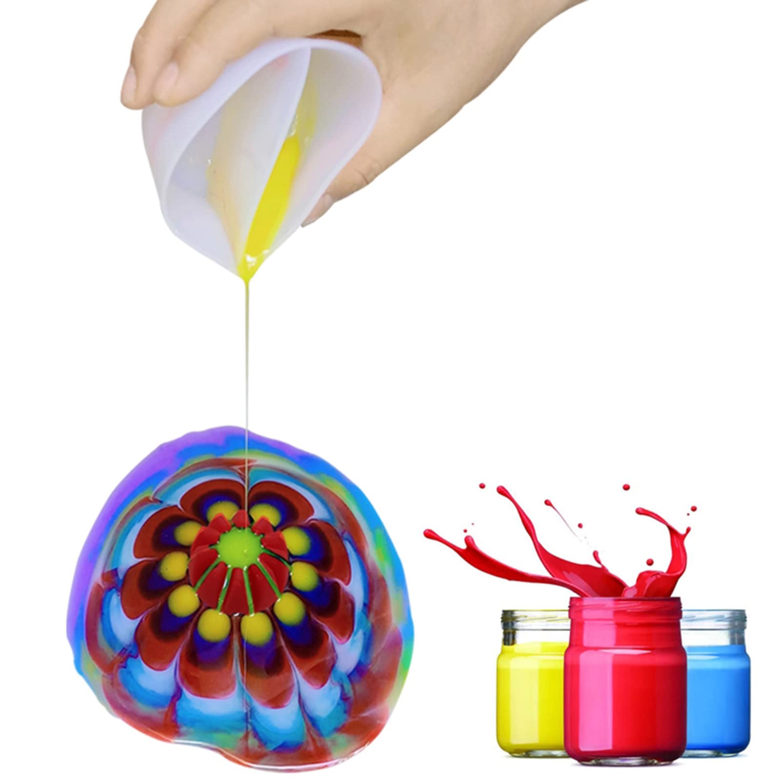 Taza dividida de silicona de 2/3/4/5 cámaras para verter vasos divididos, 10 piezas/juego para pintura acrílica líquida, vasos divididos de resina para verter resina