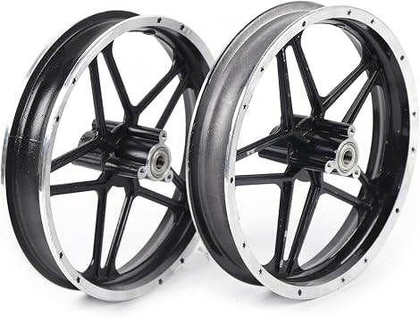 Tire 2.50-10in Wheel Hub,Mini Pocket Bike Wheel Hub,Front & Rear Aluminum Tire Rim Hub Wheel Assembly,Pair Mini Bicycle Wheels Rim for Gas Power 2 Stroke 49-50cc Motorcycle,Scooters,Mini Pit Dirt Bike