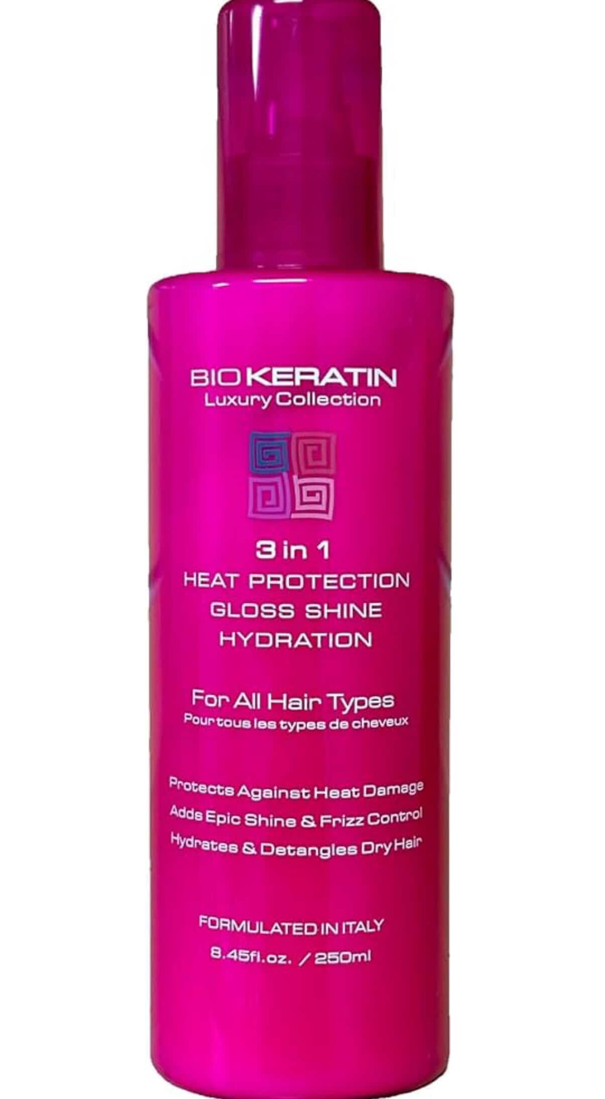 Bio Keratin Luxury Collection 3-in-1 Heat Protection + Gloss Shine + Hydration, 8.45 Fl Oz, 250 ml