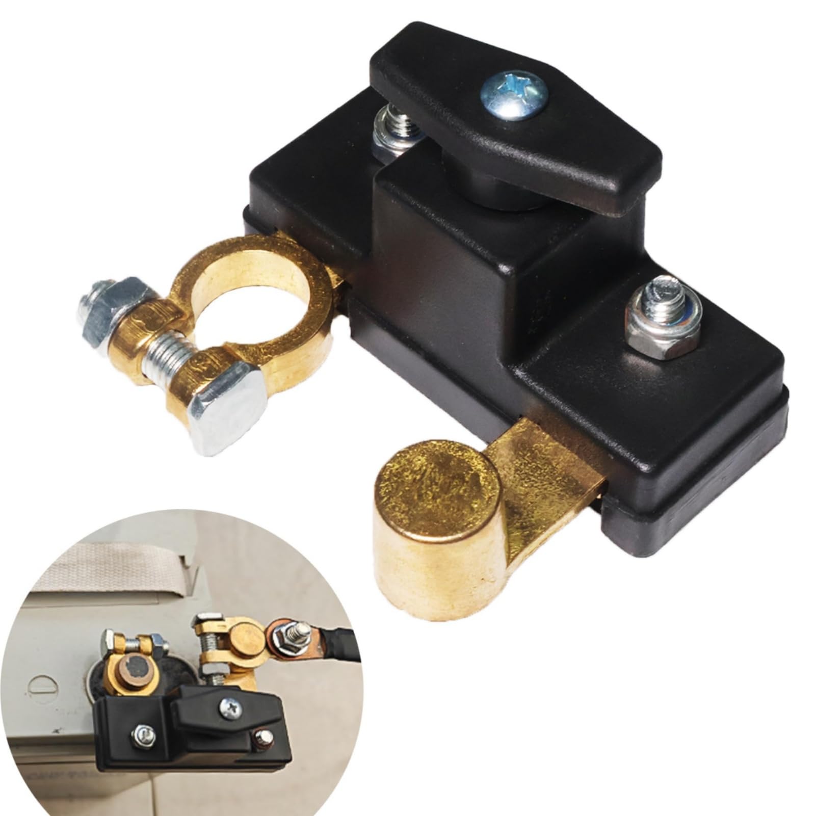 MAKABEE Car Battery Disconnect Isolator Cut Off Switch 12V 24V Universal Battery Terminal Anti-Leakage Switch Power Cutoff Car Parts