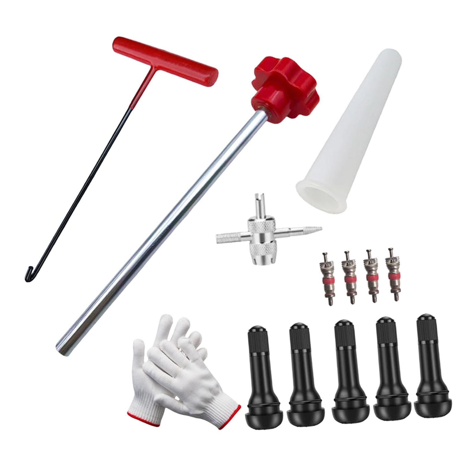 Válvula Rápida de Cambio de Neumático Juego Instalación Extracción Núcleo Vástago Kit con Gancho en T Tubo Guía Material Metálico Aplicación en, Style D