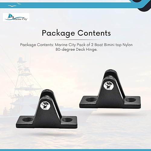 Miniatura 7 de MARINE CITY Barco Bimini Top Nylon Negro 80 grados cubierta bisagra resistente a la corrosión (2-12 x 78 pulgadas) para barcos  yates  barcos