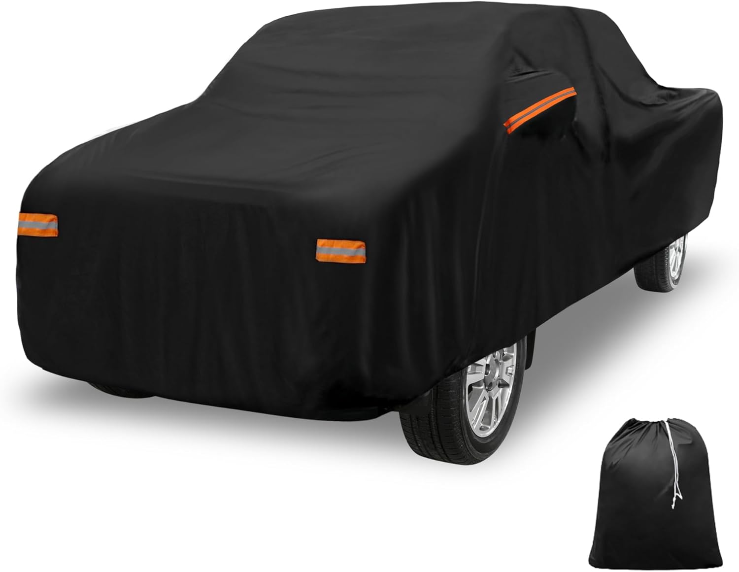 X AUTOHAUX Car Cover Outdoor Waterproof Sun Rain Snow Hail Protection with Left Side Door Zipper 210D-PU for Toyota Tacoma
