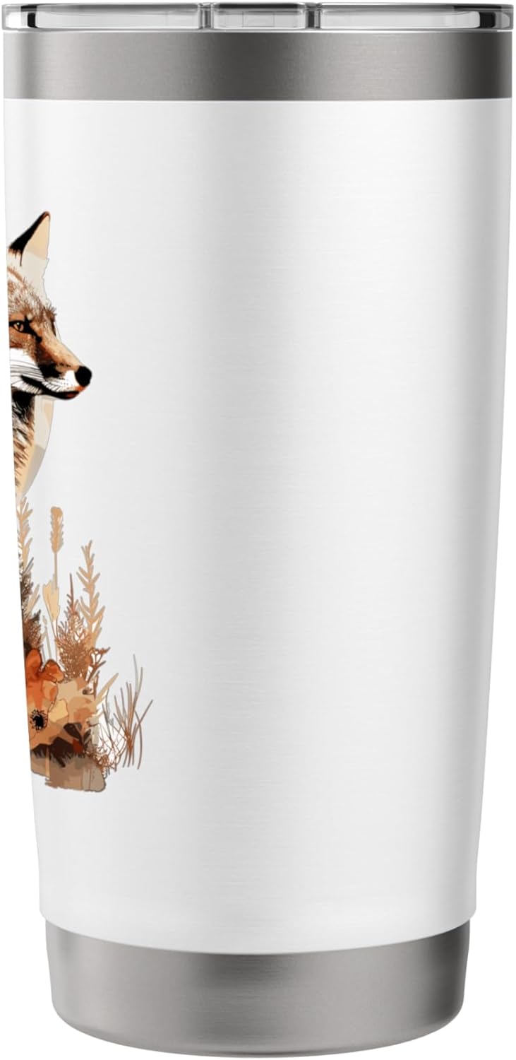 Fox Lover Nature Wildlife Foxes Flowers Stainless Steel Insulated Tumbler - Image 2