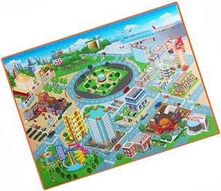 ibasenice Toddler Rug Car Play Mat Car Rugs Kids Activity Mat Road Traffic Play Mat Rug Kids Carpet Rug Map Baby Mat Game Pad Children Play Mat Kids Floor Mats Traffic Mat for Kids Baby Fine