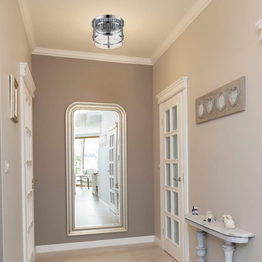 Grеаtеѕt Prоduсt Globe Electric 60324 Wexford Light Flush Mount, Chrome with Clear Glass, 8.13