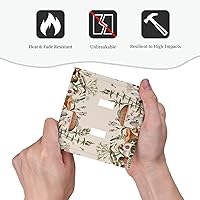 Vista 30 de Placa de pared dúplex de receptáculo de dispositivo de 1 gang de madera envejecida blanca gris con veta de tablón, cubierta de enchufe eléctrico