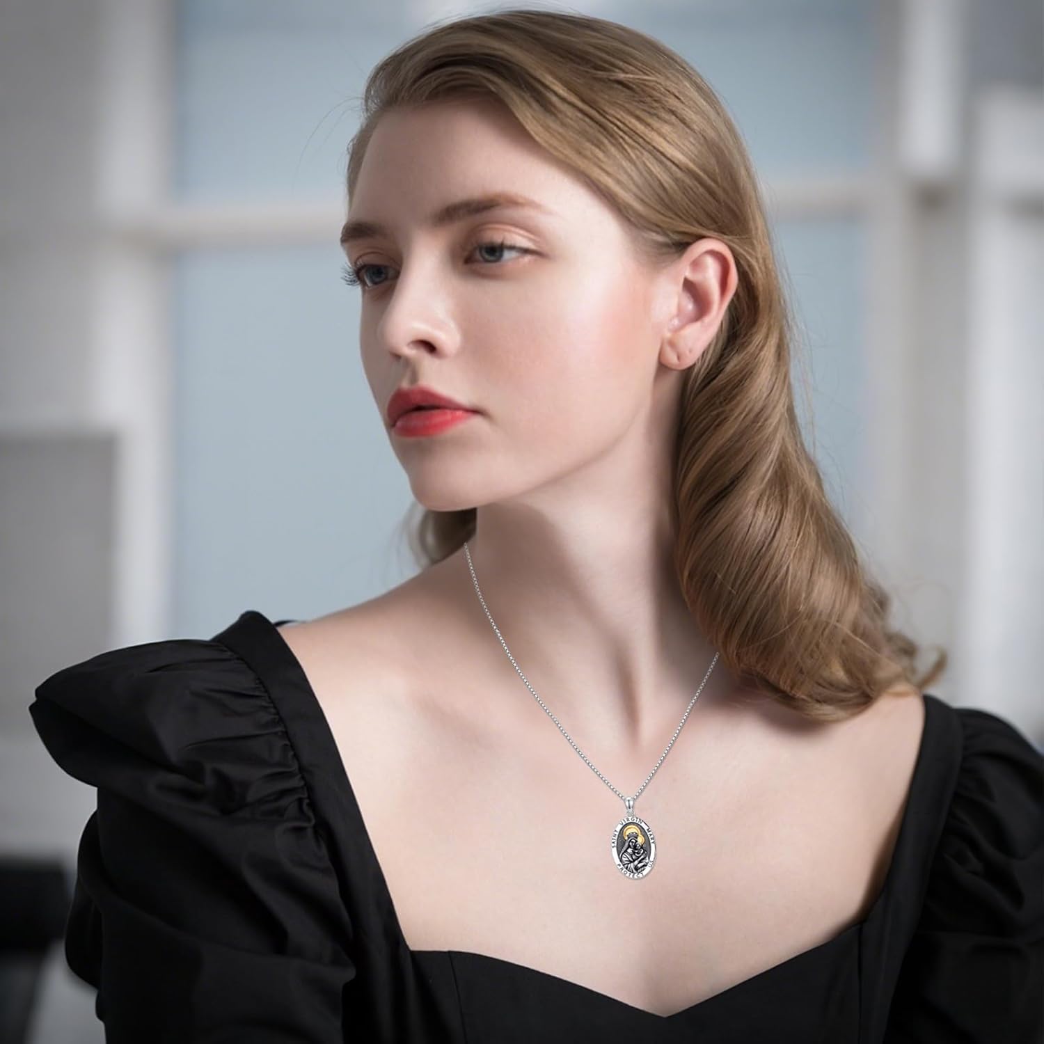 925 Sterling Silver St Michael/St Benedict/Virgin Mary Miraculous Medal Necklace Protection Amulet Pendant Catholic Medallions Jewelry - Image 6