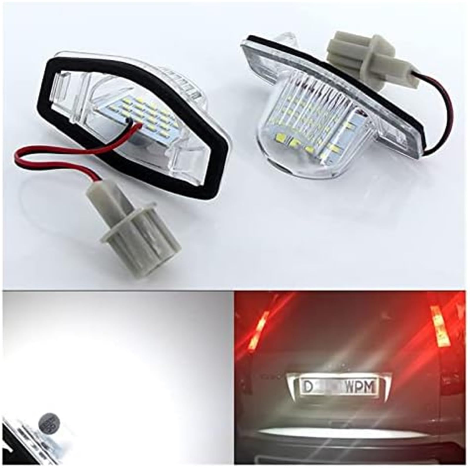 2 szt. oświetlenie tablicy rejestracyjnej samochodu Canbus, do CRV Fit, do JAZZ, Hrv Frv Cr v Odyssey Stream 12V SMD 18 lampa numeryczna Oświetlenie tablicy rejestracyjnej