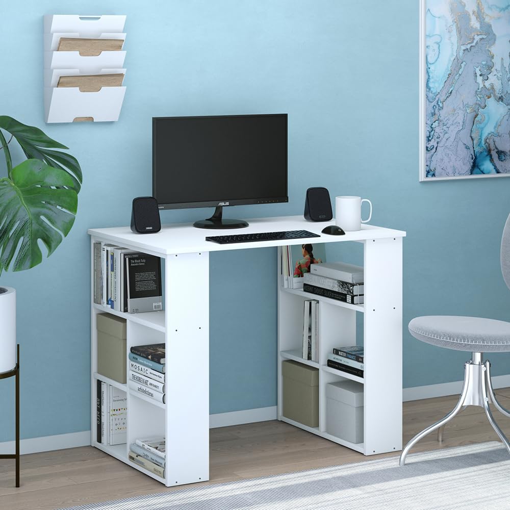 Scrivania Computer Keno By Vicco - Bianco 106x60 Cm Con Cassetto E Ripiano Tastiera, Design Moderno Per Ufficio Casa - 4