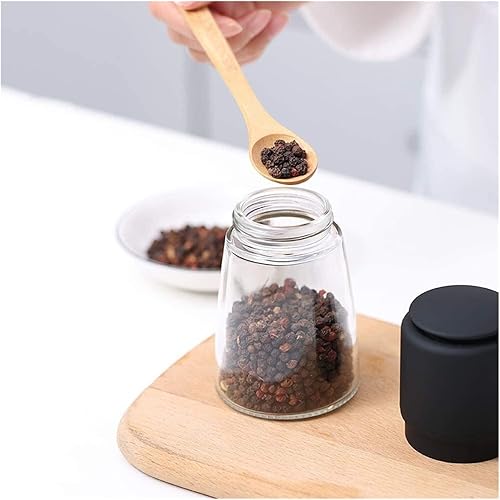 Miniatura 4 de Molinillo de pimienta, molinillo de sal, molinillos de sal y pimienta, molinos de grosor ajustables, material de vidrio para recargar sal marina y