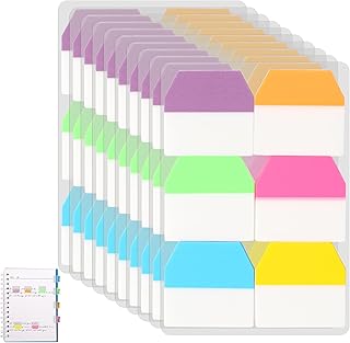 1200 PCS Sticky Index Tabs Flags Set Writable Sticky Index Tabs Transparent Book Tabs Medium File Tabs Flag Filing Tabs Page Markers Tape Flags for Book Tags Stickers Index Markers Office School