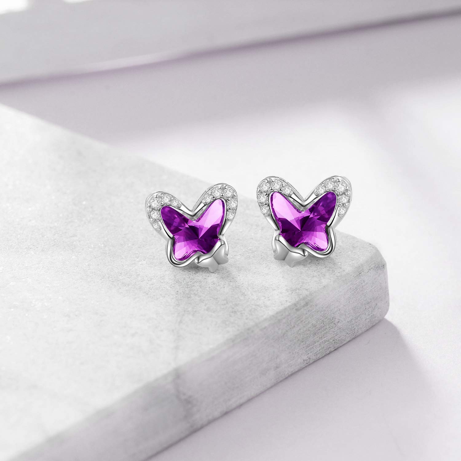 Schmetterling Ohrringe Kinder Sterling Silber 925 Mädchen Ohrstecker, Geburtstagsgeschenke für Frauen Tochter