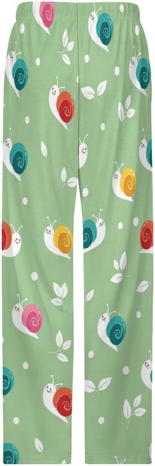 Women's Pajamas Bottom Causal Soft Lounge Pants Wide Leg Sleepwear with Pockets
