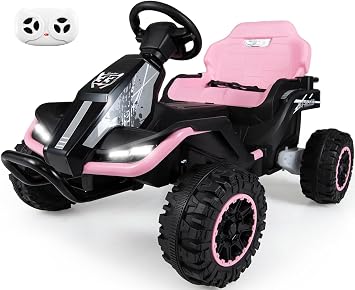 OLAKIDS 24V Ride On Toys for Big Kids Aged 3+, 4-Wheels, Pink