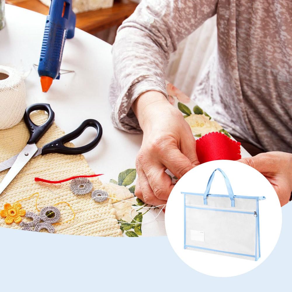 Borse di File, 3 Pezzi Sacchetto di Zip con Cerniera, A3 Borsa per Progetti Impermeabile con Manici per Uffici Cosmetici Forniture Accessori da Viaggio