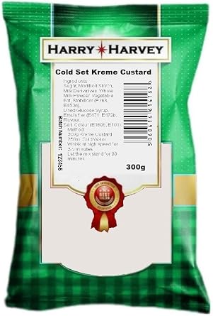 Harry Harvey Cold Set Kreme Custard Powder 300g | Instant Vanilla Custard for Doughnuts, Slices & Tarts | Just Add Cold Water   No Heating Needed