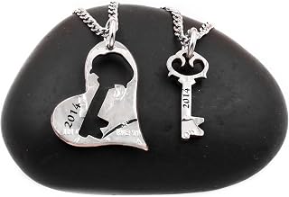 Key To My Heart Necklaces Custom Engraved Dates