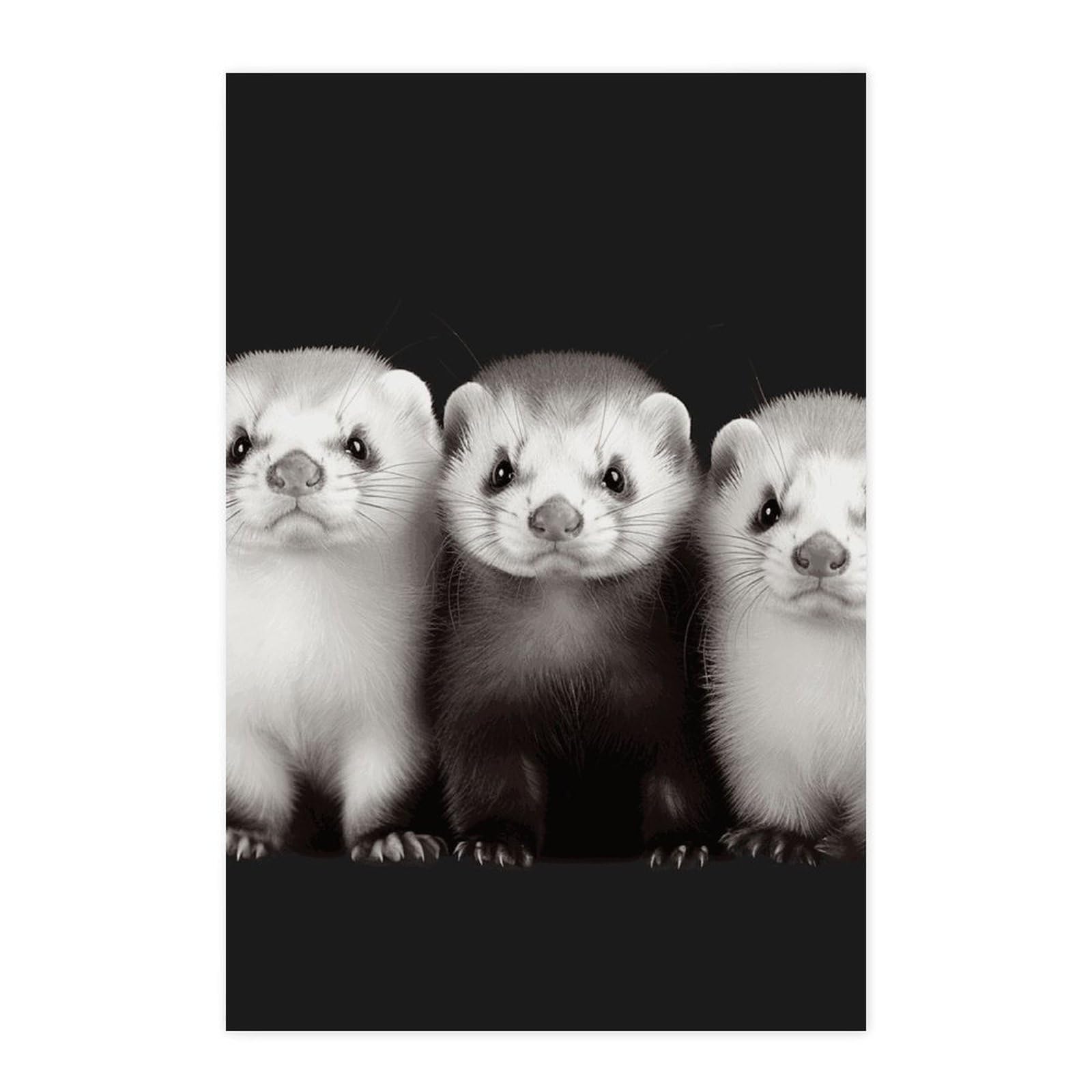 Poster autocollant furet amovible pour effacer la monotonie d'un bureau terne