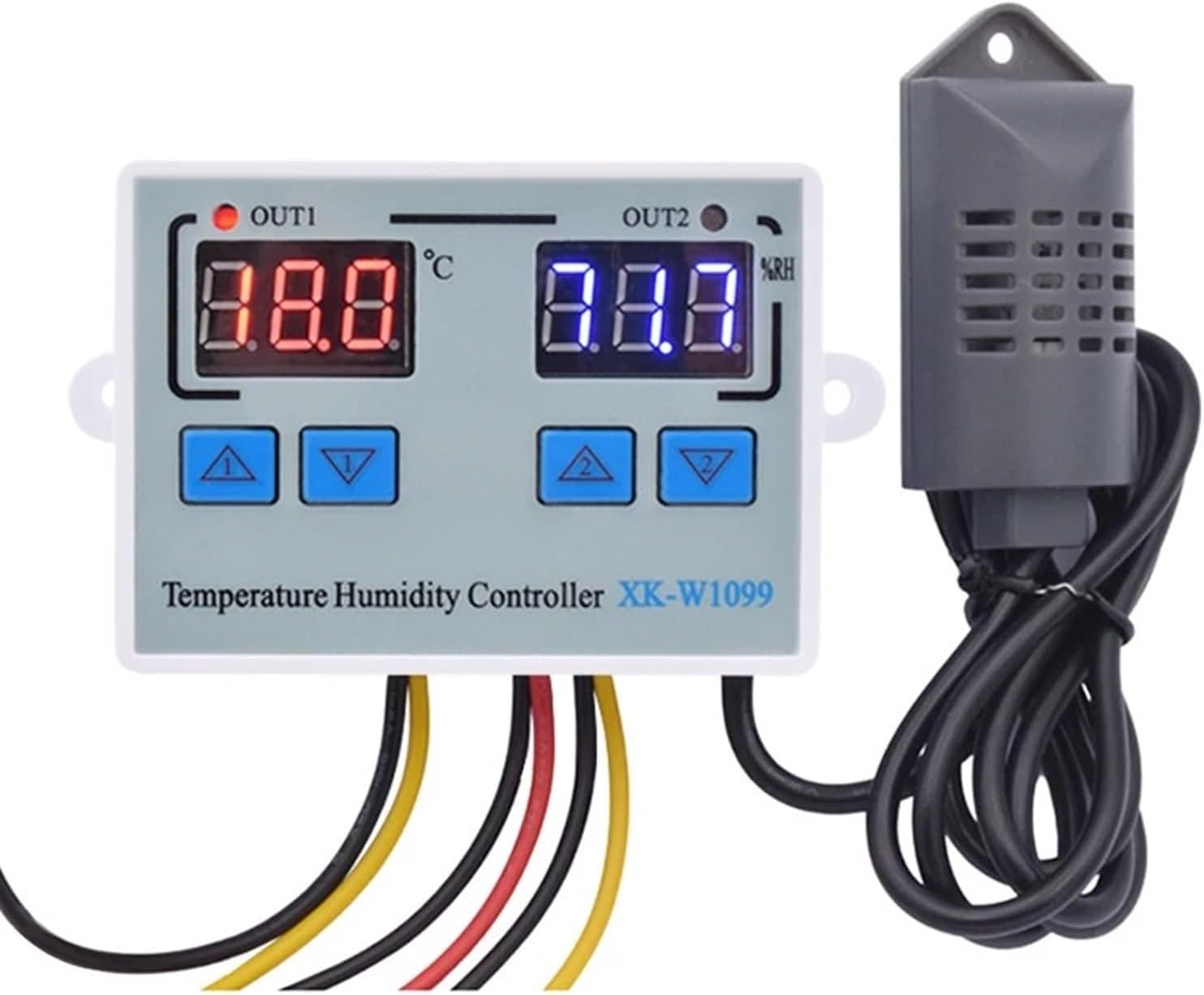 W1099 110V 220V 12V 24V Digital LED Temperature Humidity Controller for Incubator Thermometer Hygrometer Meter Sensor Thermostat(DC 12V)