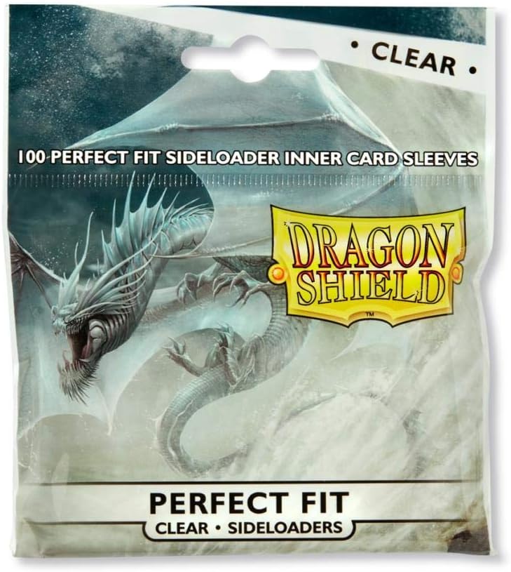 Dragon Shield Bundle: 2 Packs Clear Perfect Fit Standard Size Sideloader Sleeves - 200 Sleeves Total