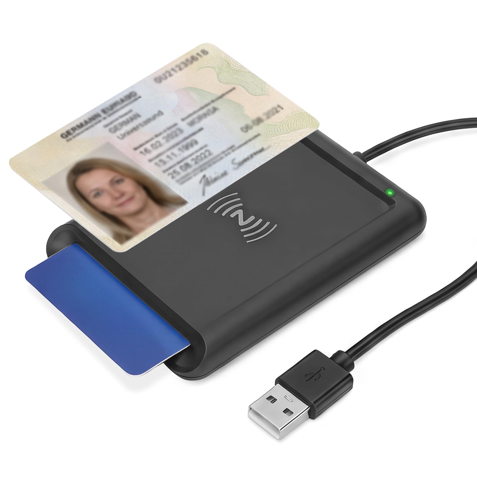 Lector Dnie Electronico de Tarjetas NFC 2 en 1, Contacto Inteligentes