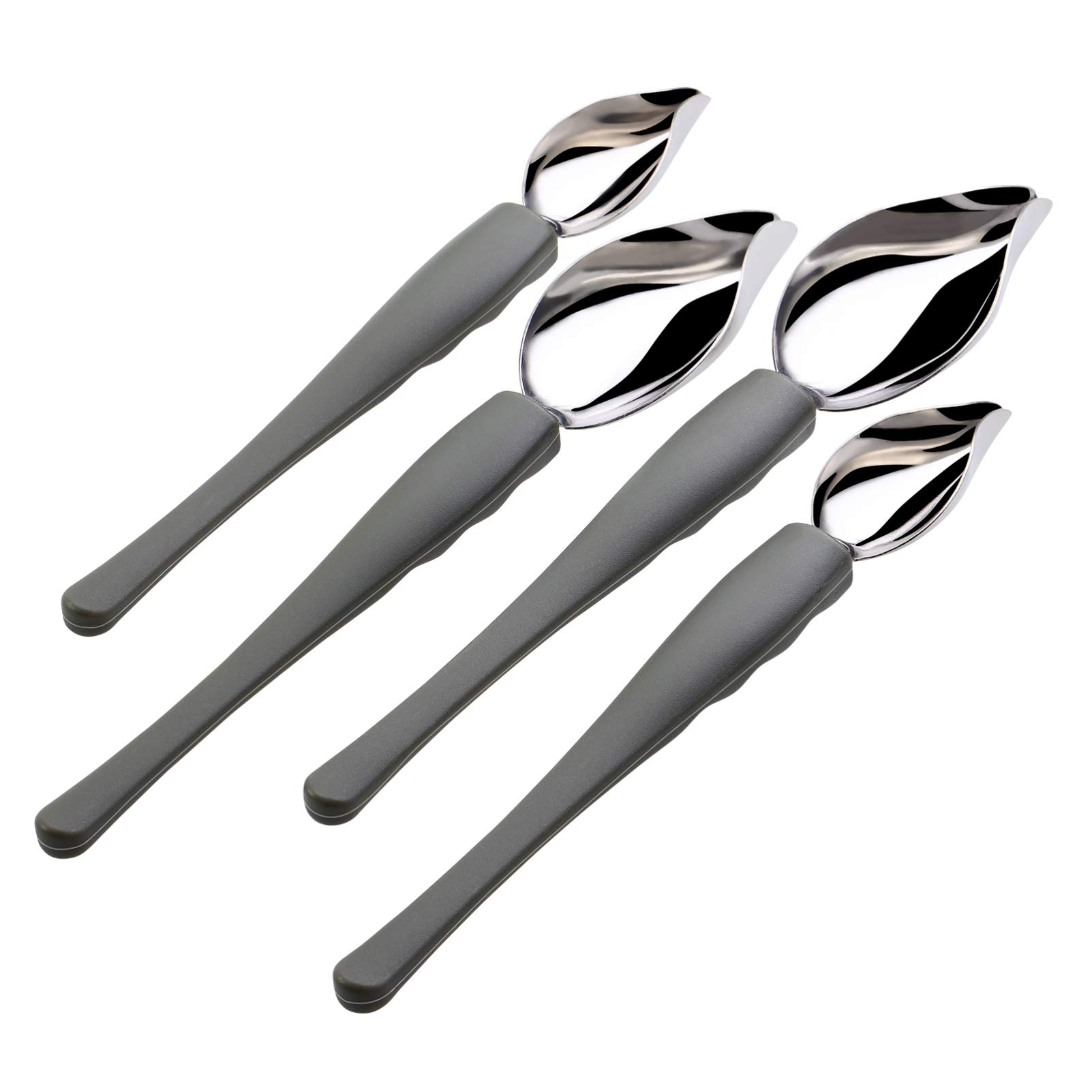 Angoily Set Di 4 Cucchiaini Di Precisione Per Decorare Disegni Culinari, In Acciaio Inox, Cucchiaini Filtranti Fai Da Te, Per Piatti Decorativi, Torte, Dessert (2 Misure)-image