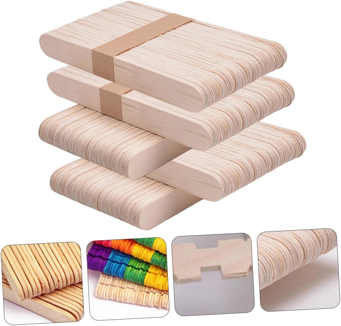 250Pcs Wooden Ice Cream Sticks for DIY Crafts, School Projects and Teachers