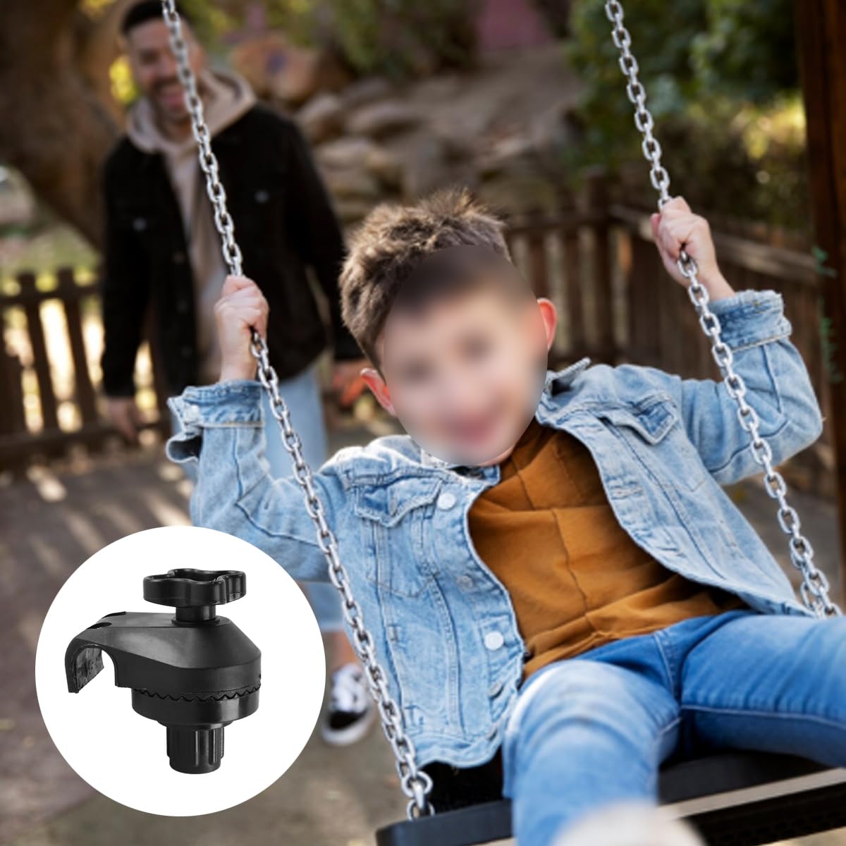 Alnicov Set di 2 Accessori per Altalena, raccordi in plastica, staffe di Fissaggio per tettoia da Giardino e Struttura Altalena, Nero