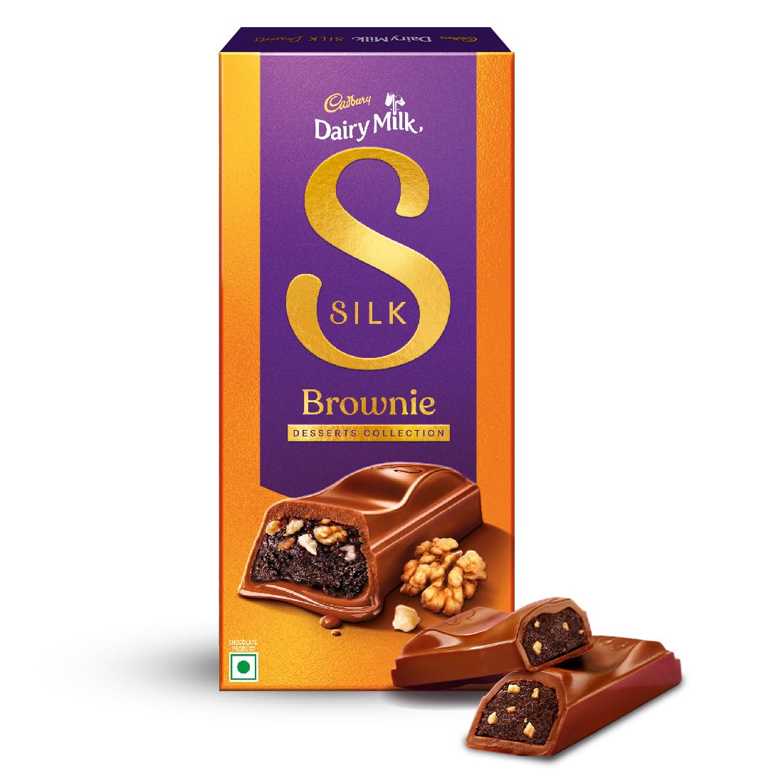 Cadbury Dairy Milk Silk Desserts Walnut Brownie Chocolate Bar, 140 Grams-image-49