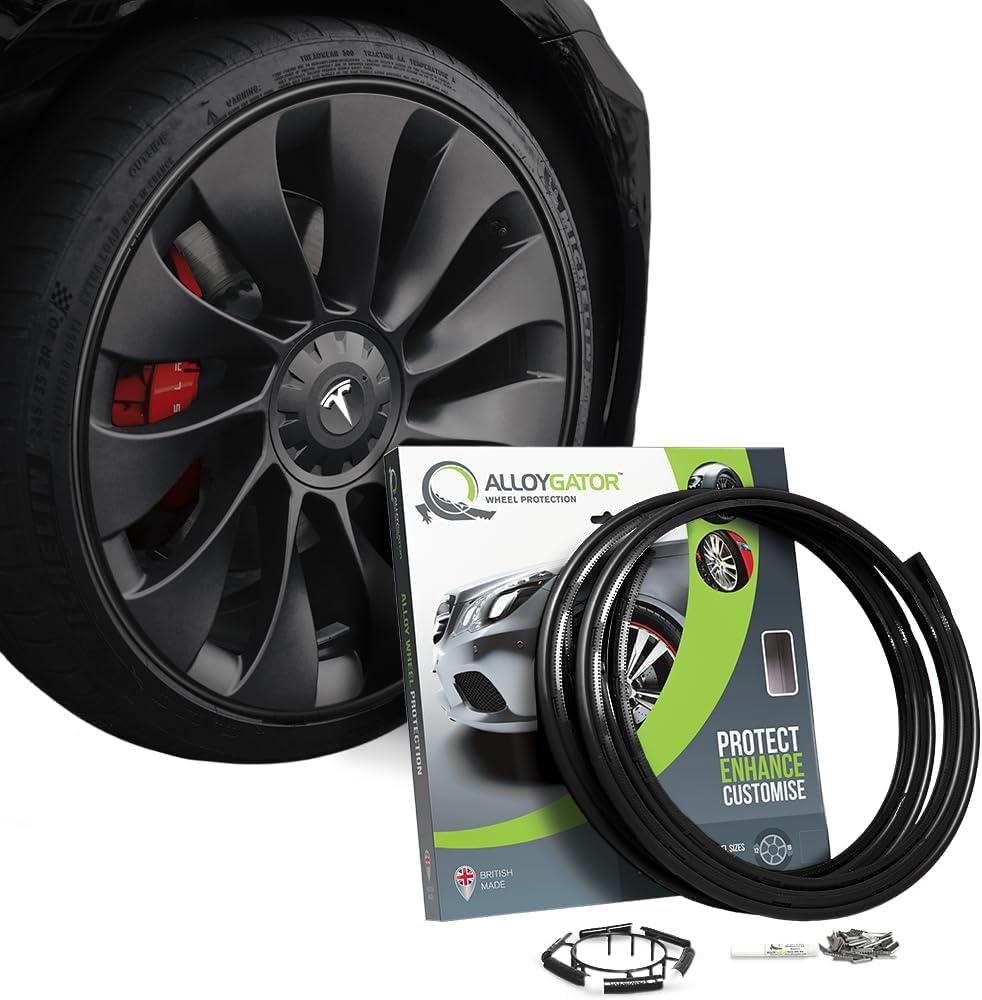 AlloyGator Black Alloy Wheel Protectors | Rim Protectors | Wheel Protectors | Wheel Protection | Alloy Wheel Protection | Fits 12–19 Inch Wheel Diameter | 14 Colours Available