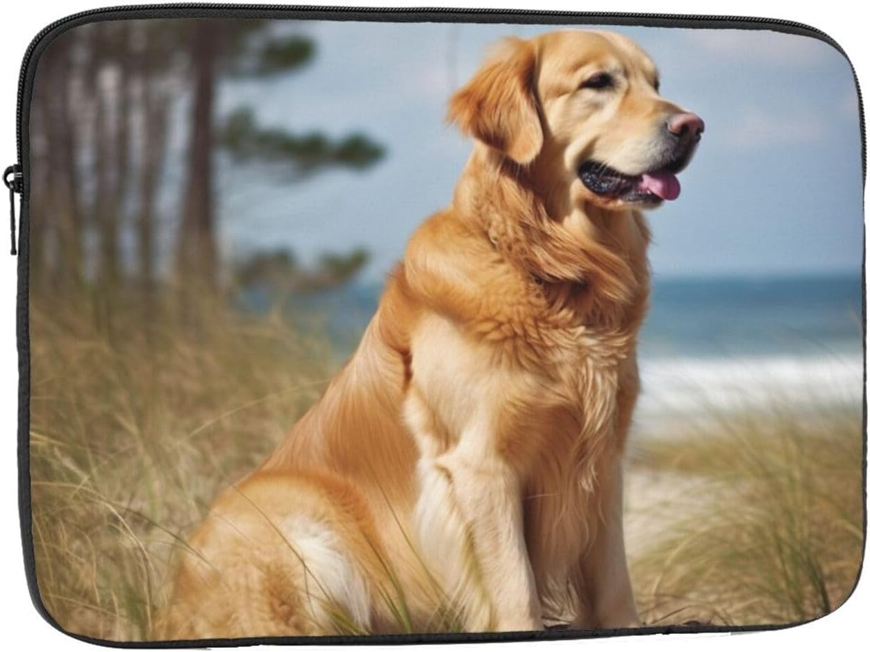 10 Inch Laptop Sleeve Bag Waterproof Shockproof Laptop Case Bag Golden Retriever Lightweight Tablet Carrying Case
