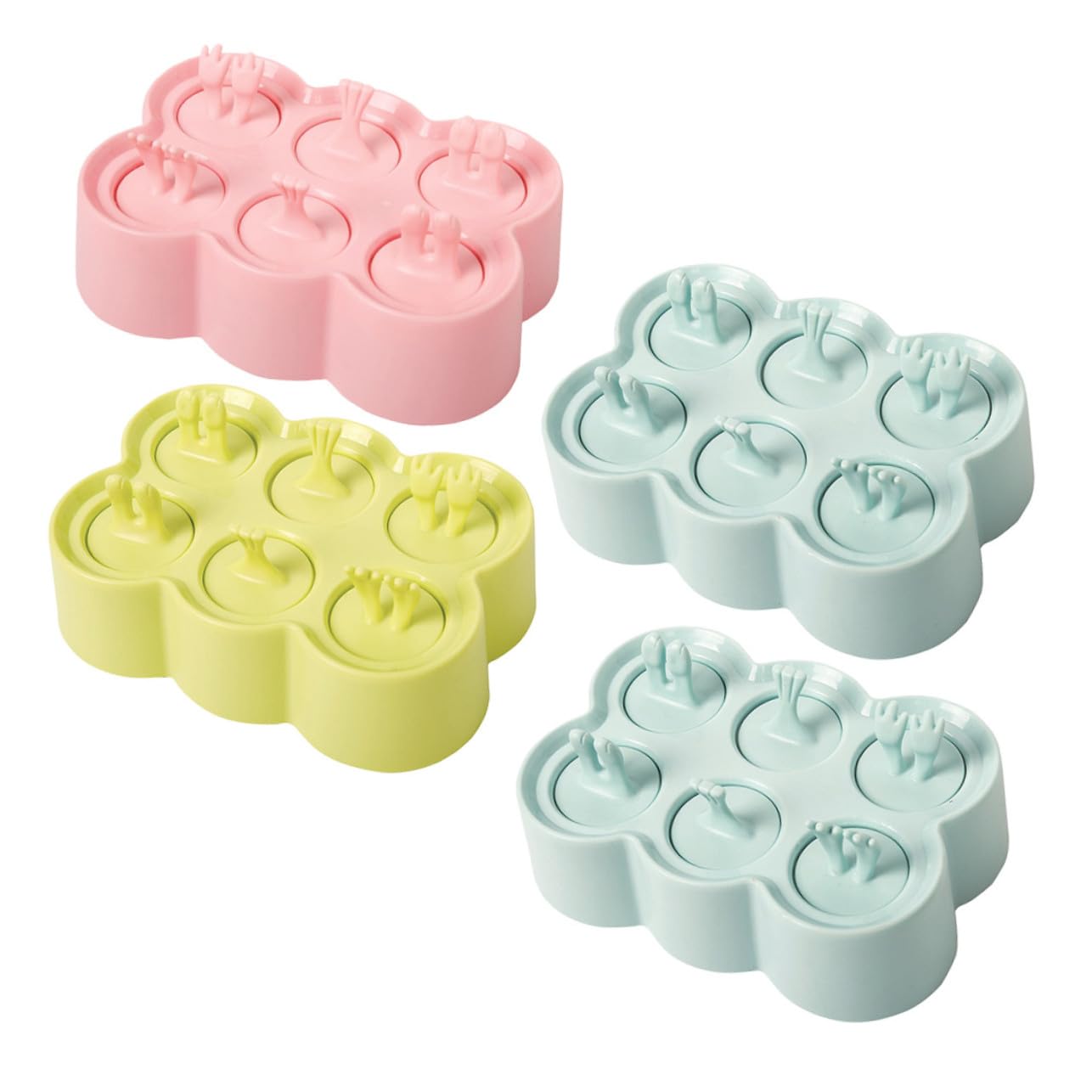 4ensembles Moules à Glace Silicone Lot de Design Animalier pour Soi-même Glaces Yaourts et Glaçons