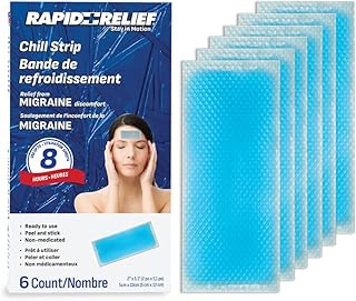 Rapid Relief Adult Cooling Gel Strips, 6 Pack – Fever Patch & Cooling Pads for Headache, Migraine & Hot Flash Relief