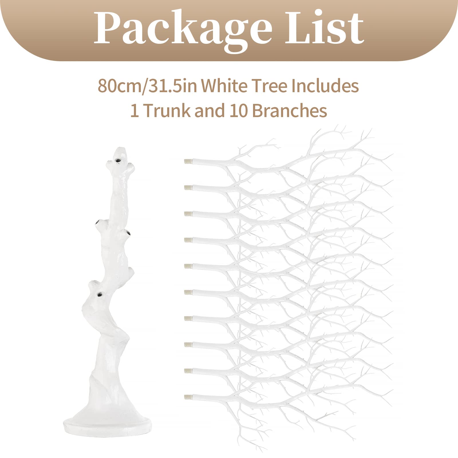 Sziqiqi 80cm Weiß Oster Deko Baum Osterbaum Äste und Zweige Deko Groß Künstliche Bäume Wunschbaum Hochzeit Dekobaum Dekozweige Ostern für Weihnachten Geburtstag Halloween Party Tischdekoration