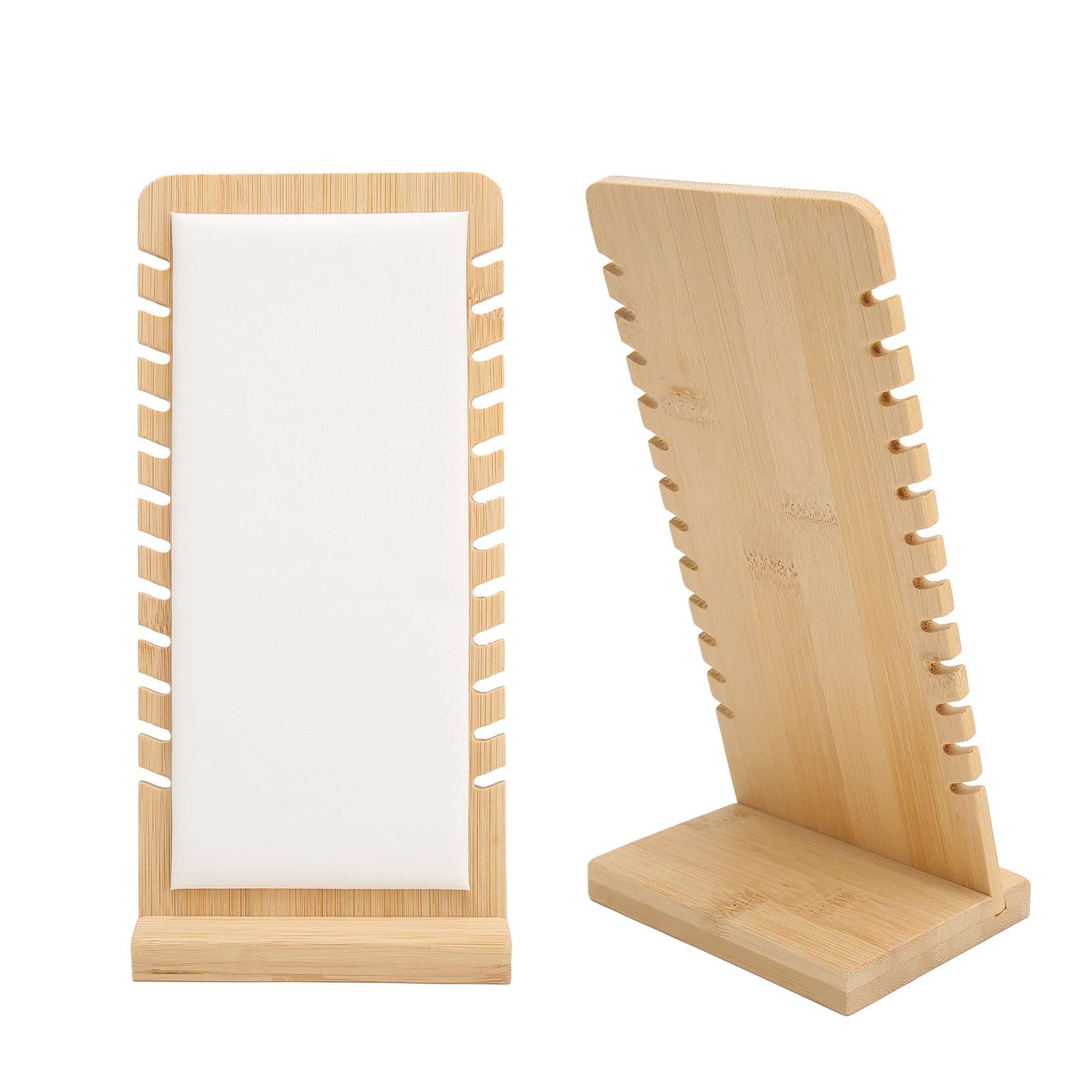 ChauLanBow Présentoir à bijoux, blanc, support vertical, pour bijoux, en bois, 12 emplacements, rangement de chaînes