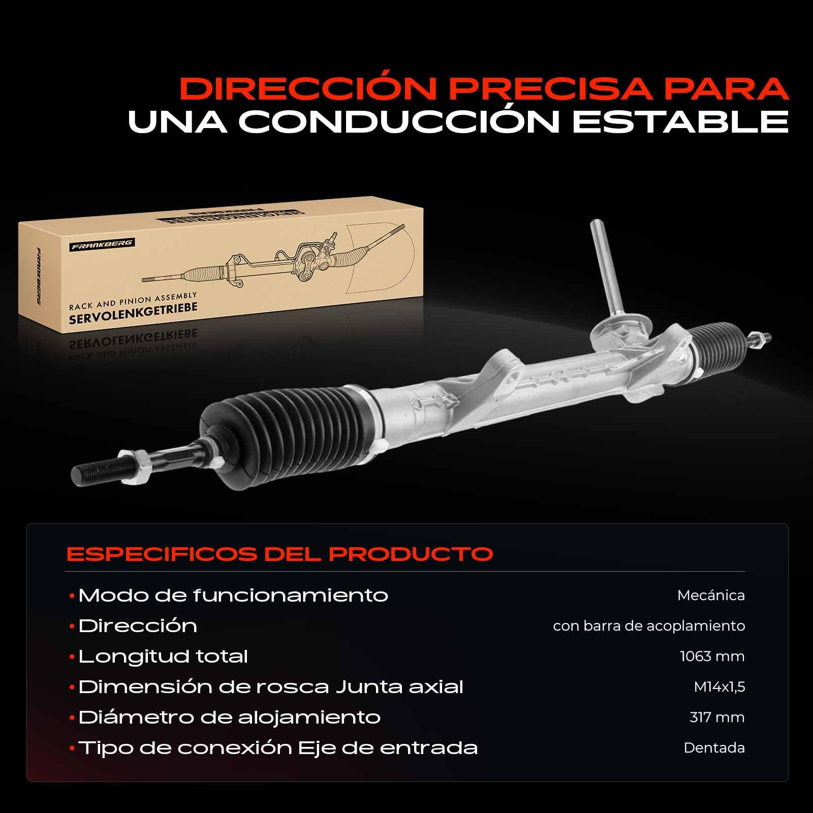 Frankberg Mecanismo de dirección asistida 8200324632 | mecánicamente para Conducción por la izquierda; Compatible con: Scénic II JM0/1, M.e.g.a.n.e II Coupé-Cabriolet EM0/1