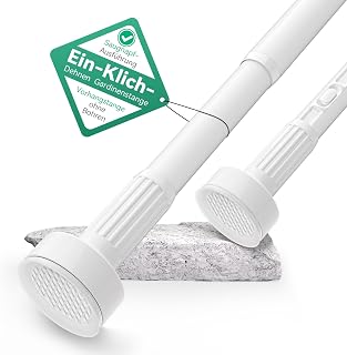 VECTO Gardinenstange ohne Bohren 340-430cm Ø32mm Weiß
