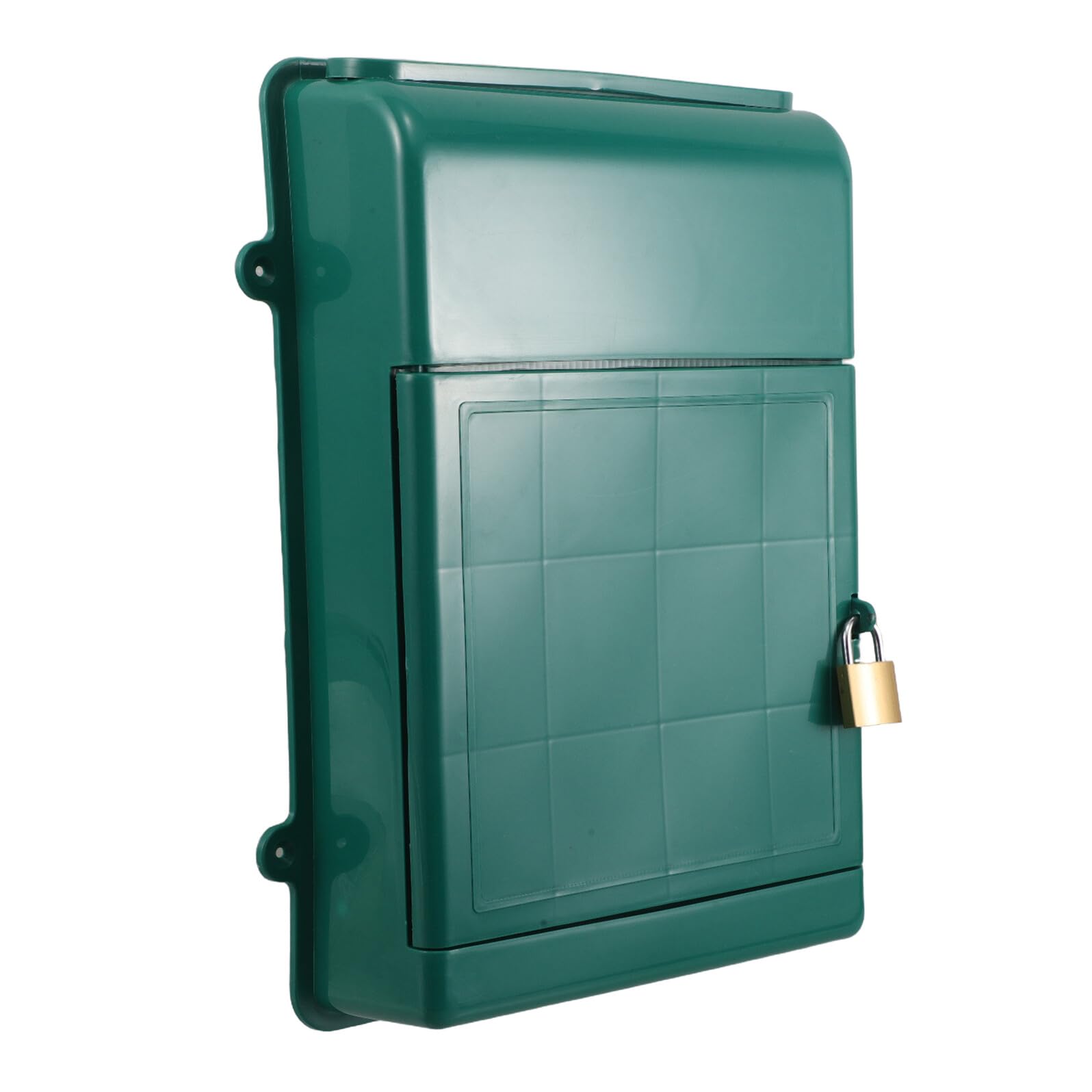Boîte aux lettres murale en plastique étanche vert foncé avec serrure