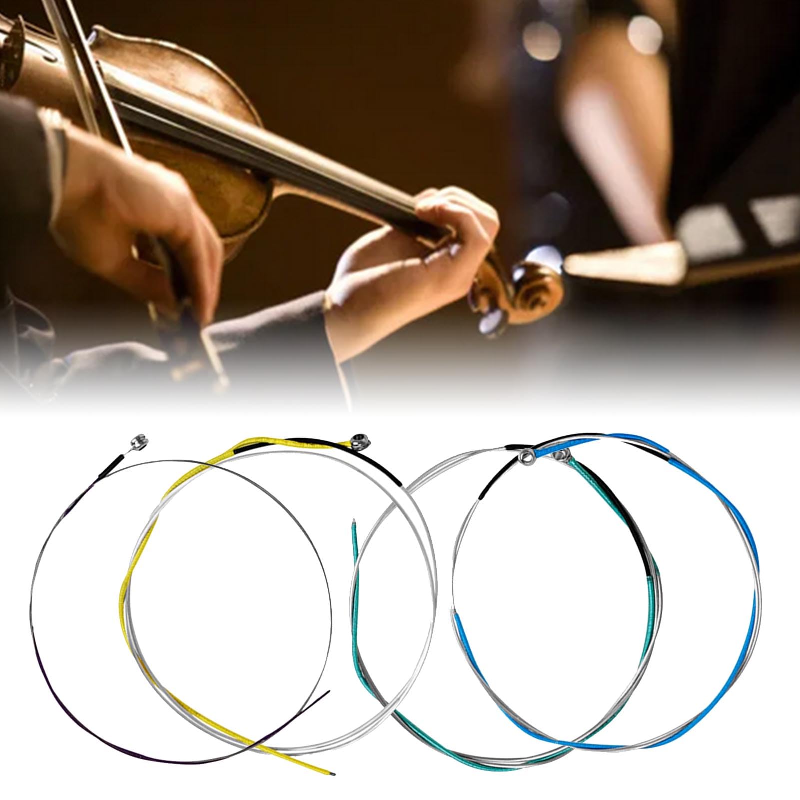 Corde per Violino da 12 Pezzi con Nucleo in Nylon, Avvolgimento in Acciaio Inossidabile e Sostituzione della Corda in Lega di Alluminio Mg per Dimensioni 1/2 1/4 3/4 4/4 (AV33)