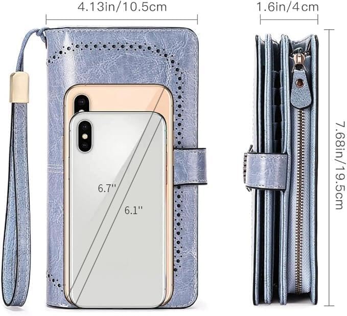 SENDEFN Wallets for Women Leather Credit Card Holder with RFID Blocking Large Capacity Wristlet | with RFID Blocking, Large Capacity, Wristlet, with RFID Blocking, Large Capacity, Wristlet - Image 5