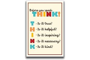 Keep Your Thoughts Positive with JSC380 Before You Speak Classroom Poster