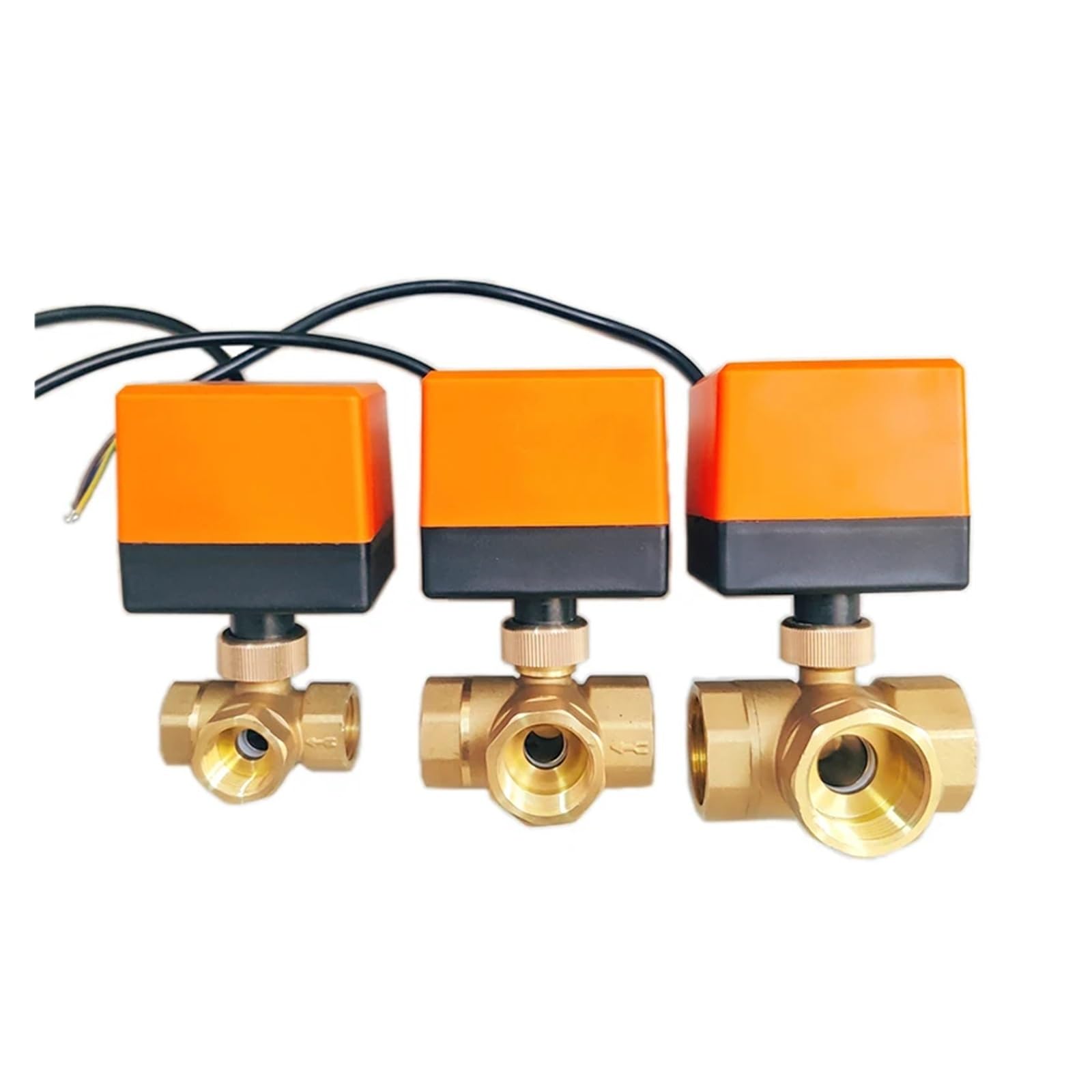 Válvula de bola eléctrica de latón for aire acondicionado, válvula solenoide de calefacción de suelo de tres vías, 1/2 ", 3/4", 1 ", 1-1/4", 1-1/2 ", 2" Excelente sellado(1-1/2",24VAC)