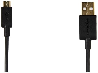 Amazon Basics 2-Pack USB-A to Micro USB Cable, Data Transfer, Android Charger, 480Mbps Transfer Speed, Gold-Plated Plugs, USB 2.0, 3 Foot, Black