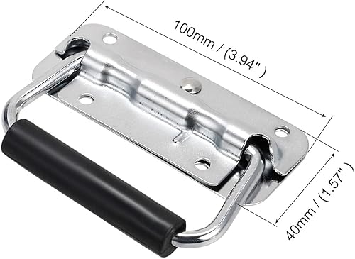 Miniatura 2 de METALLIXITY Mango con resorte (4.803 in4.8 pulgadas), 1 unidad, mango montado en superficie de acero inoxidable 304, para caja de herramientas del