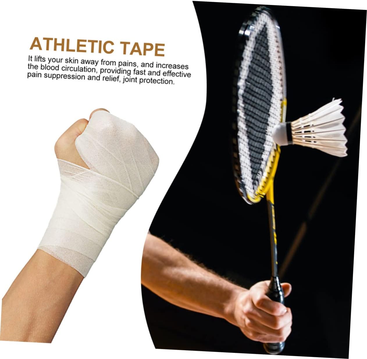 3rolls Professional Bandage Film Skin-Friendly Sponge Tape for Athletic Use for Joints for Football Basketball Yoga and More